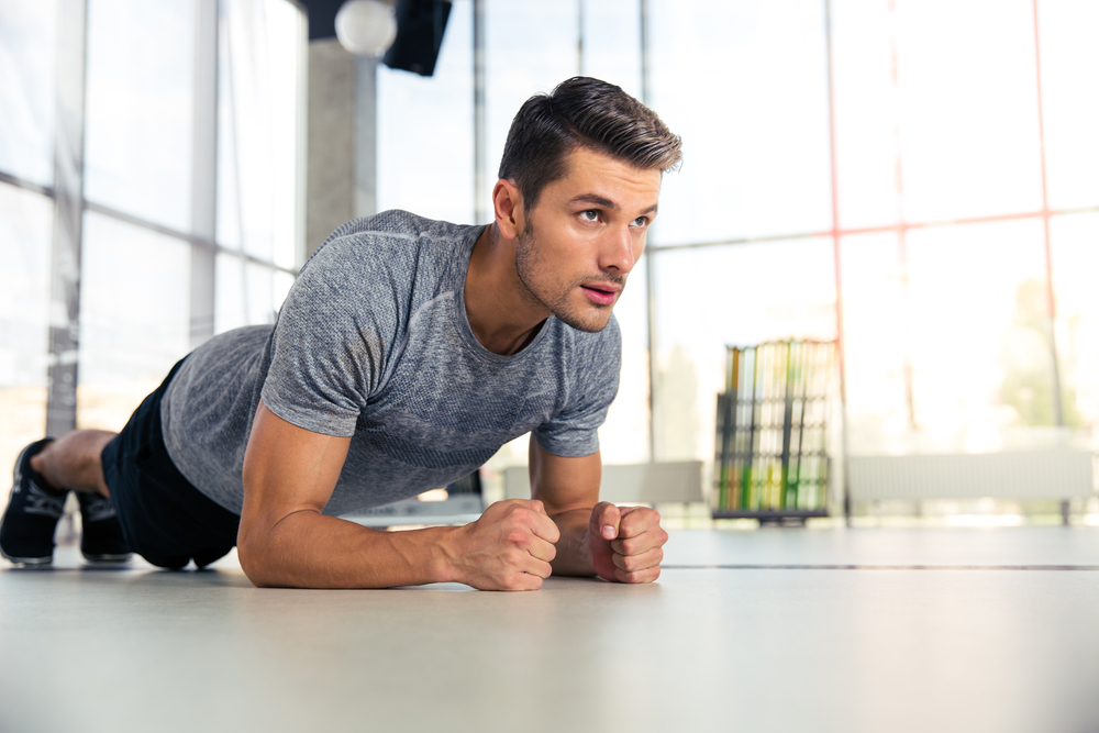 man doing planks
